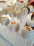 100 CAKE POPS, wedding CAKEPOPS, 100 wedding cake pops for bulk order, shipping included,, restaurants food service industry. White gold maroon
