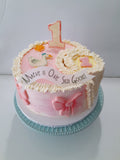 Cake 8" round birthday cake with  One Silly Goose themed