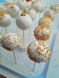 100 CAKE POPS, wedding CAKEPOPS, 100 wedding cake pops for bulk order, shipping included,, restaurants food service industry. White gold maroon
