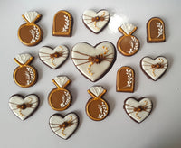 Boho Bridal/ wedding brown and white with Gold accents COOKIES  royal icing DECORATED -COOKIES