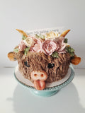 Cake, birthday cake, Cow themed Cake 8 inch buttercream covered