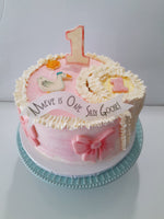 Cake 8" round birthday cake with  One Silly Goose themed