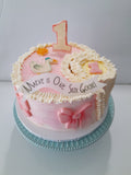 Cake 8" round birthday cake with  One Silly Goose themed