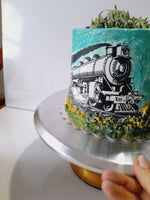 Birthday cake, train cake, railway steam engine themed, 6 inch round