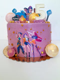 Cake, birthday cake, Custom cake trendy style, 10 inch round cake