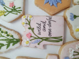 Wildflower Custom Cookie Order, 1 dozen custom cookies, Wild and one-derful themed