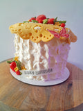 Cake, STRAWBERRY themed cake, birthday cake, 6, 8,or10 inch cake with strawberry motif,