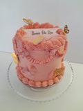 Custom Cake, Birthday cake, round, vintage style cake
