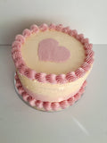 Cake, Valentines themed, no red dye 8 inch cake, natural food dye