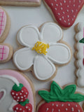 Custom Cookie Order strawberry themed cookies, 1 dozen custom cookies