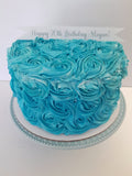 8” Cake with buttercream rosettes, birthday cake 8 inch round, rosette cake