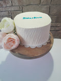 WEDDING  Cake, 8 inch cake, Rustic slanted angled ridged cake, slanted ridge cake