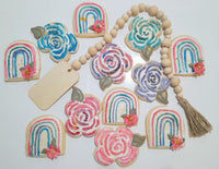 Rainbow and florals BIRTHDAY COOKIES  royal icing DECORATED -COOKIES 1 dozen,  cookies