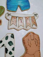COOKIES, First Rodeo birthday cookies, 1 dozen custom cookies , COOKIES  royal icing DECORATED COOKIES
