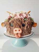 Cake, birthday cake, Cow themed Cake 8 inch buttercream covered
