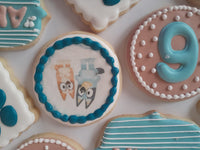 COOKIES, blue dog cookies, 1 dozen custom cookies , COOKIES  royal icing DECORATED COOKIES