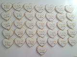 Custom Wedding Cookie Order, engagement cookies, heart cookies, 1 dozen custom cookies