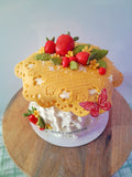 Cake, STRAWBERRY themed cake, birthday cake, 6, 8,or10 inch cake with strawberry motif,