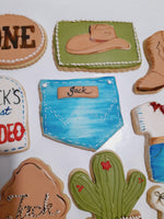 COOKIES, First Rodeo birthday cookies, 1 dozen custom cookies , COOKIES  royal icing DECORATED COOKIES