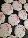 Cookies, Initial, monogram bridal or baby shower cookies, 1 dozen, baby shower, any colour scheme available