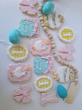 Cake and 1 dozen decorated themed sugar cookies, custom order, one silly Goose themed