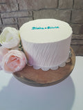 WEDDING  Cake, 8 inch cake, Rustic slanted angled ridged cake, slanted ridge cake