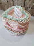 CAKE, birthday cake, heart cake, 6 inch vintage style cake