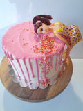 CAKE “Dirty30” cake with doll , 8 inch round