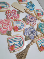 Rainbow and florals BIRTHDAY COOKIES  royal icing DECORATED -COOKIES 1 dozen,  cookies