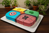 SUPER HERO CAKE 11 x 14 sheet CAKE, with FONDANT DETAILS