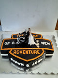 Custom motorcycle themed wedding cake (topper not included)