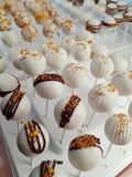 100 CAKE POPS, wedding CAKEPOPS, 100 wedding cake pops for bulk order, shipping included,, restaurants food service industry. White gold maroon