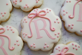 Cookies, Initial, monogram bridal or baby shower cookies, 1 dozen, baby shower, any colour scheme available