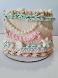 Cake,  beach themed Heart cake 6” Cake with buttercream frosting in heart shape
