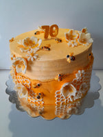 10” Bee themed Birthday CAKE, 70th BIRTHDAY