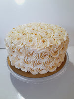 10” Cake with buttercream rosettes with or without gold/silver dragees