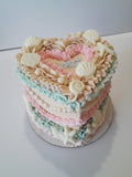 Cake,  beach themed Heart cake 6” Cake with buttercream frosting in heart shape