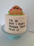 Cake, TACO themed cake, BIRTHDAY 8 inch