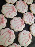 Cookies, Initial, monogram bridal or baby shower cookies, 1 dozen, baby shower, any colour scheme available