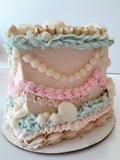 Cake,  beach themed Heart cake 6” Cake with buttercream frosting in heart shape