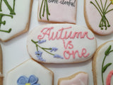 Wildflower Custom Cookie Order, 1 dozen custom cookies, Wild and one-derful themed