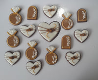 Boho Bridal/ wedding brown and white with Gold accents COOKIES  royal icing DECORATED -COOKIES