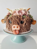 Cake, birthday cake, Cow themed Cake 8 inch buttercream covered