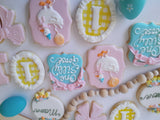 Cake and 1 dozen decorated themed sugar cookies, custom order, one silly Goose themed