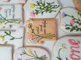Wildflower Custom Cookie Order, 1 dozen custom cookies, Wild and one-derful themed