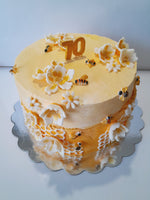 10” Bee themed Birthday CAKE, 70th BIRTHDAY