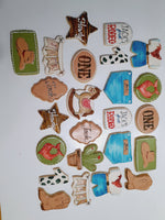 COOKIES, First Rodeo birthday cookies, 1 dozen custom cookies , COOKIES  royal icing DECORATED COOKIES