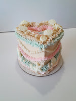 Cake,  beach themed Heart cake 6” Cake with buttercream frosting in heart shape