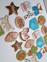 COOKIES, First Rodeo birthday cookies, 1 dozen custom cookies , COOKIES  royal icing DECORATED COOKIES