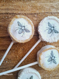 1 dozen, custom image CAKE POPS, wedding CAKEPOPS,  12 pcs  white wedding cake pops for bulk order,  restaurants food service industry.